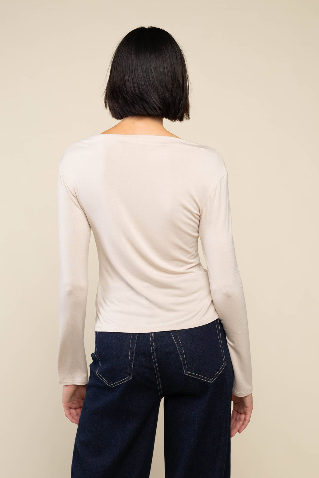 Salem | Long Sleeve Boat Neck Top | Bamboo Siro Basic