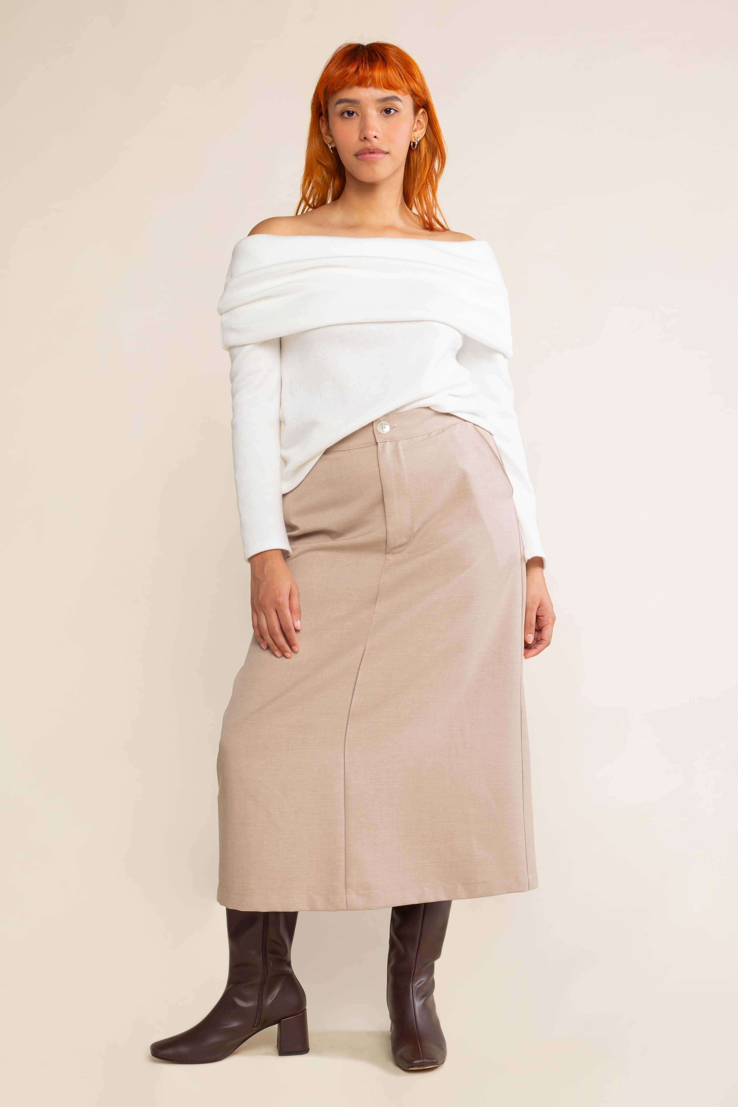 Reece | Heavy Knit Off Shoulder Top