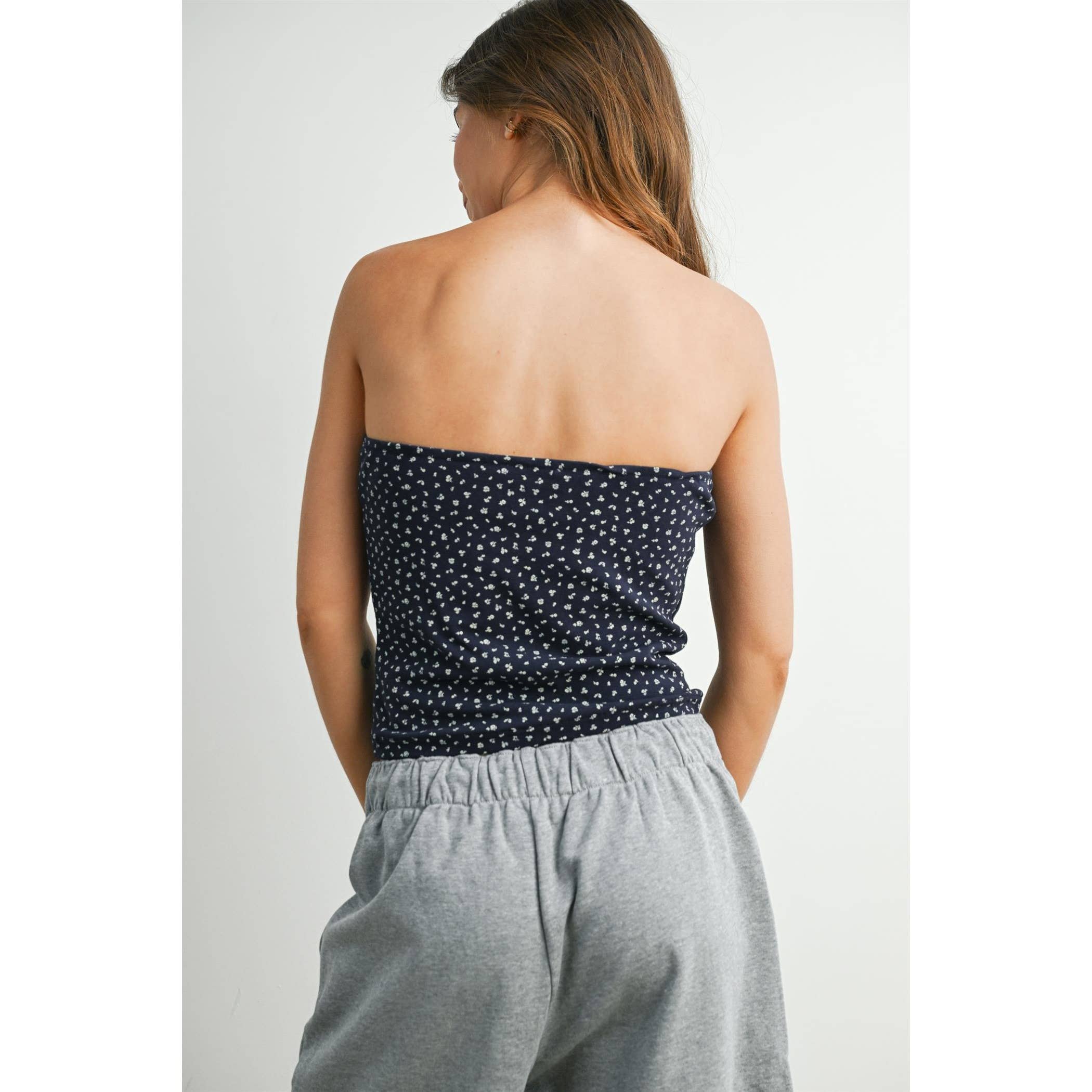 Delaney | Floral Print Sleeveless Tube Top