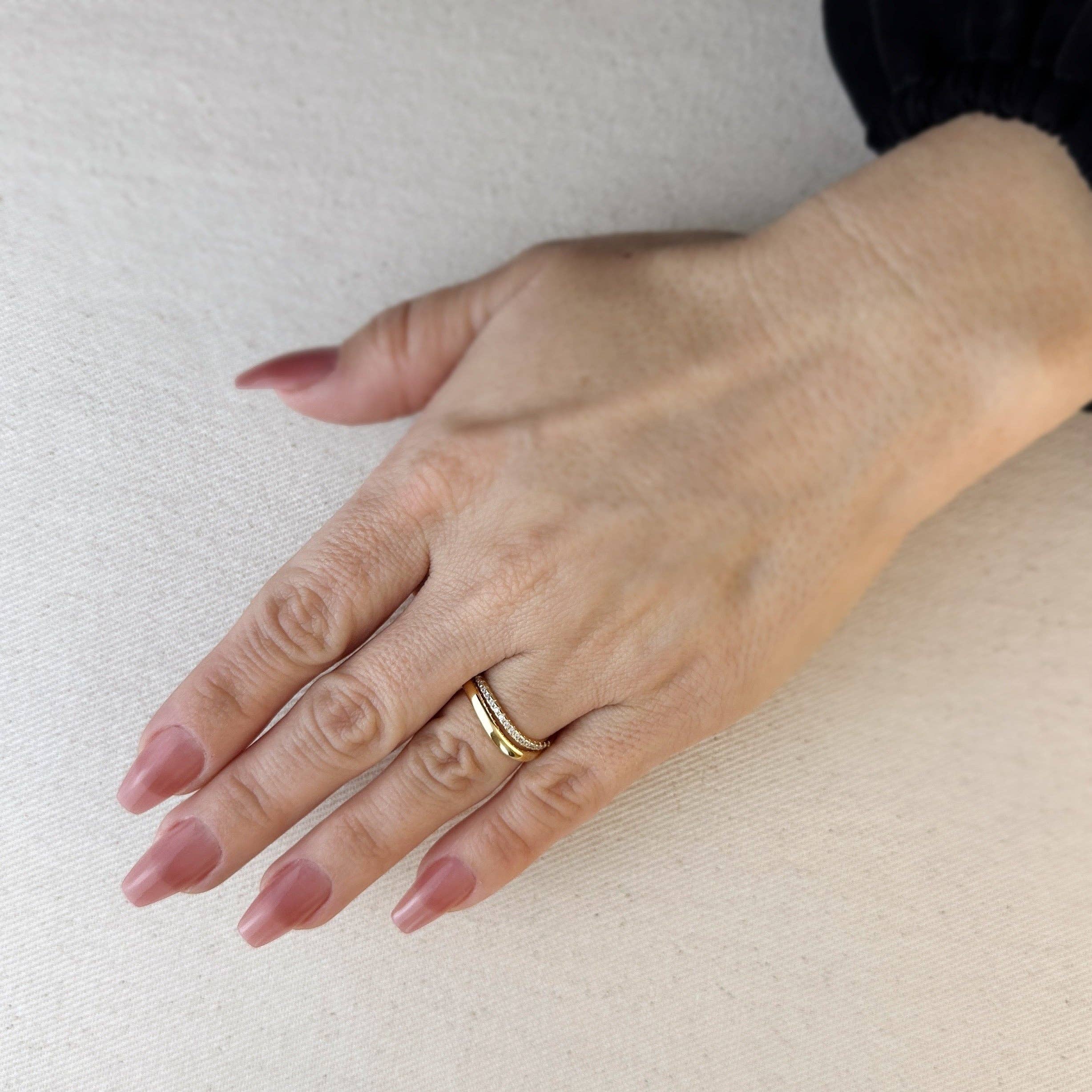 18k Gold Filled Stackable Wave Ring
