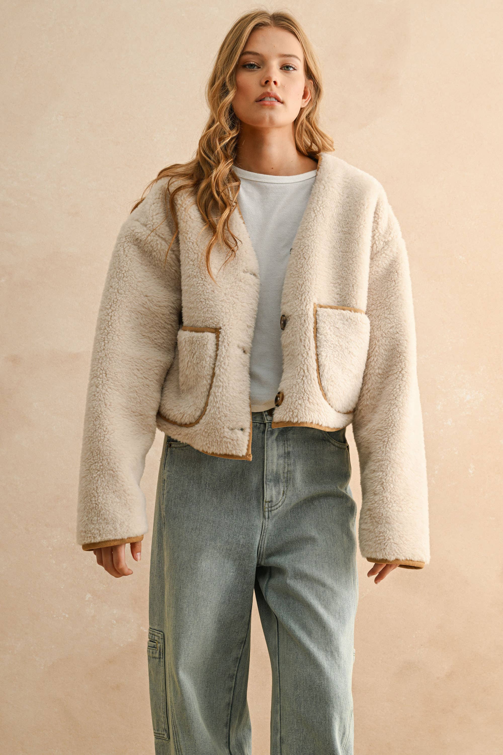 Jamie | Sherpa and Suede Reversible Jacket