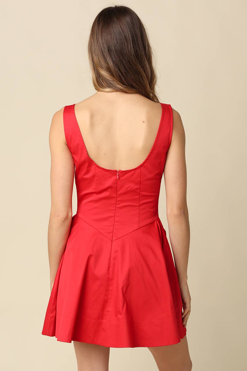Celine | Structured Pleated Mini Dress