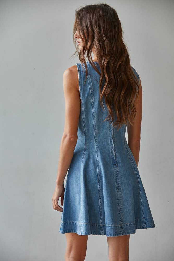 Hadley | Denim Cotton Mini Dress