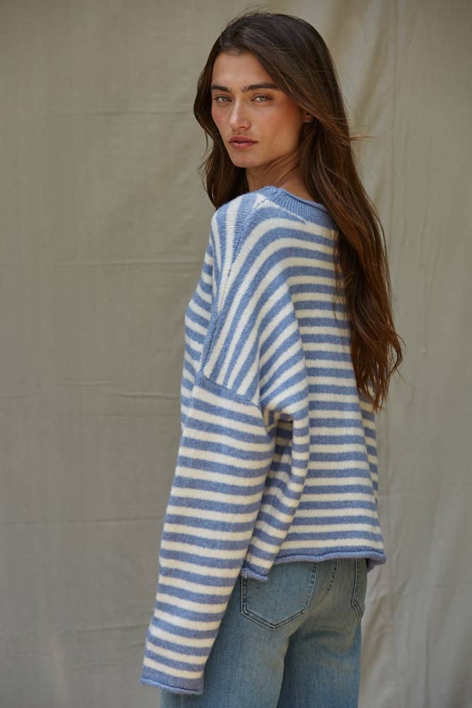 Four | Knit Sweater Striped Cardigan
