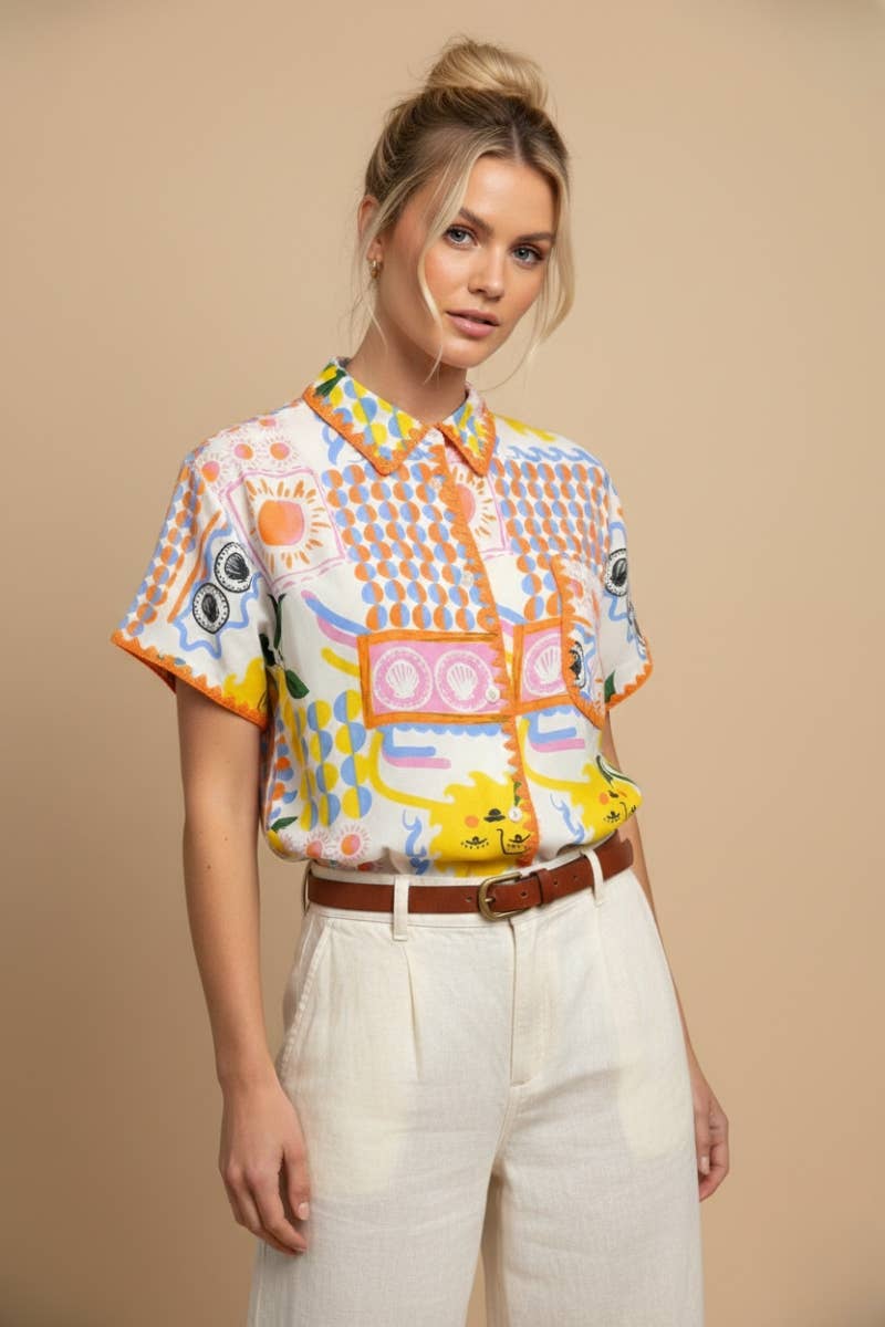 Alex | Mediterranean Ric-Rac Structured Top