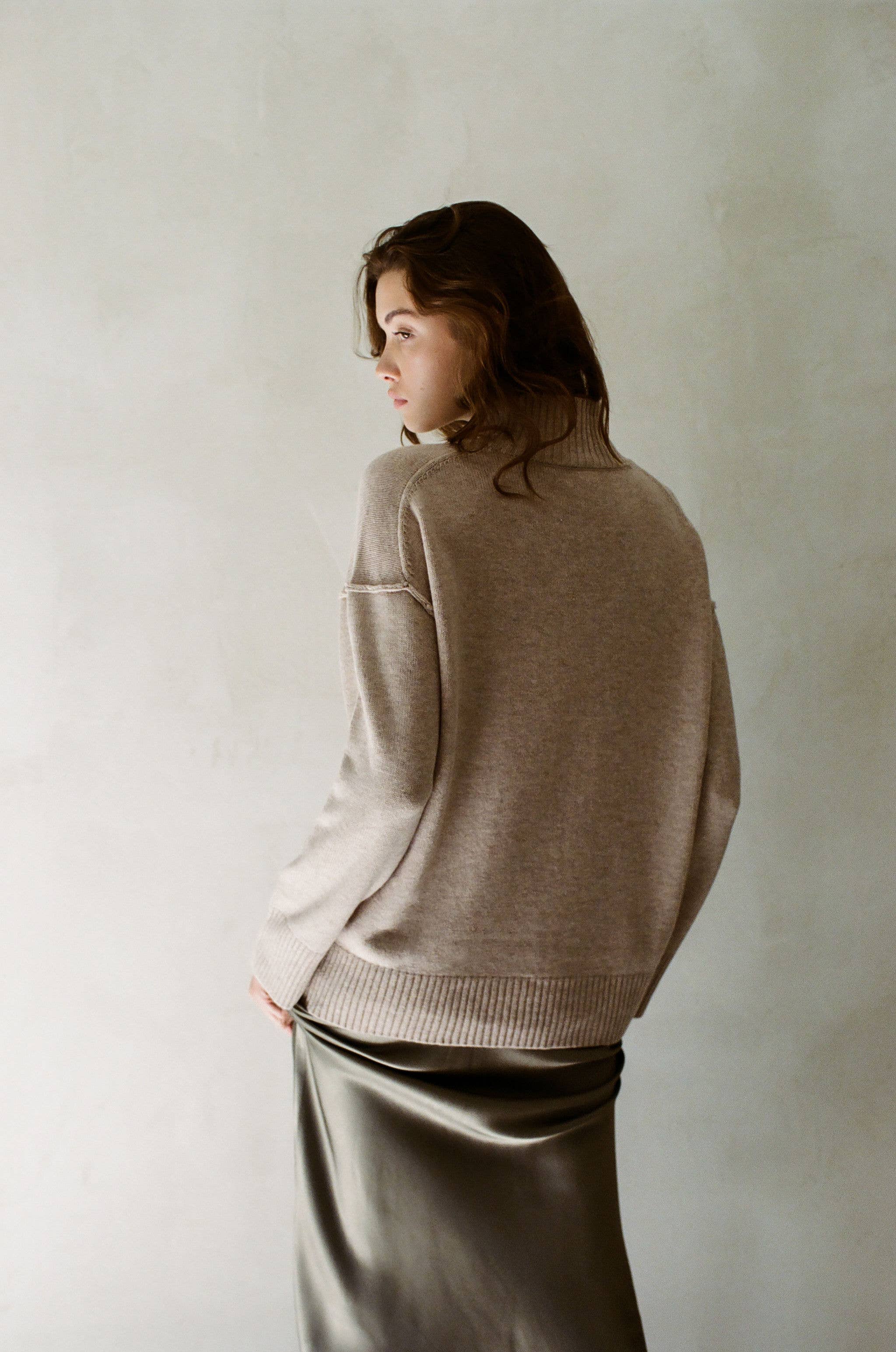 Charlotte Cashmere Wool Relaxed Turtleneck