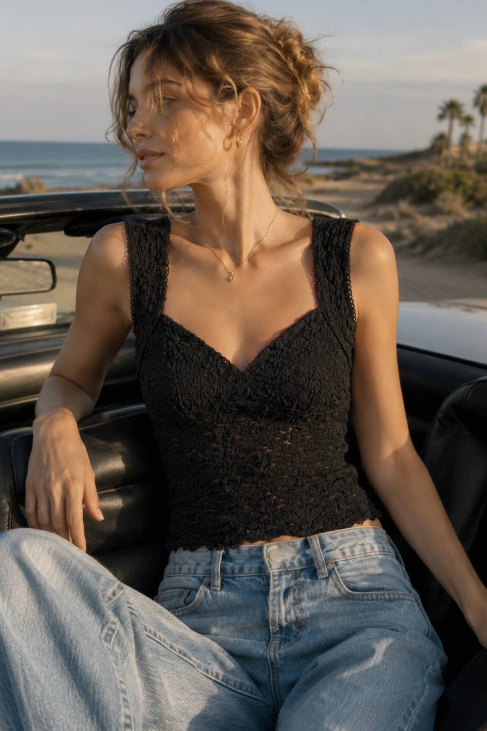 Americana | Soft Lace Sleeveless Top