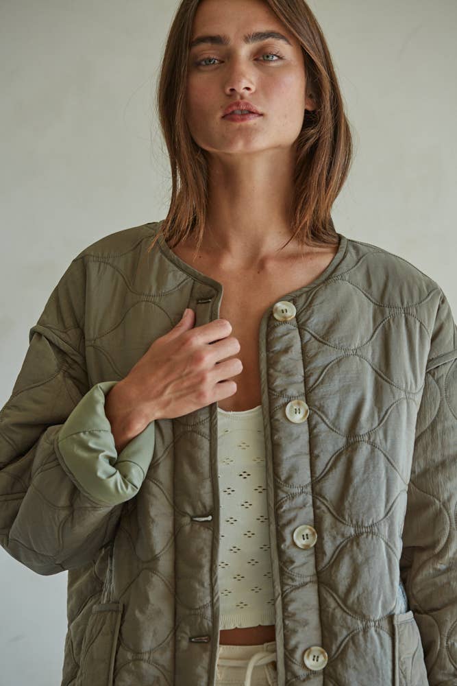 Trisha | Woven Nylon Quilted Jacket