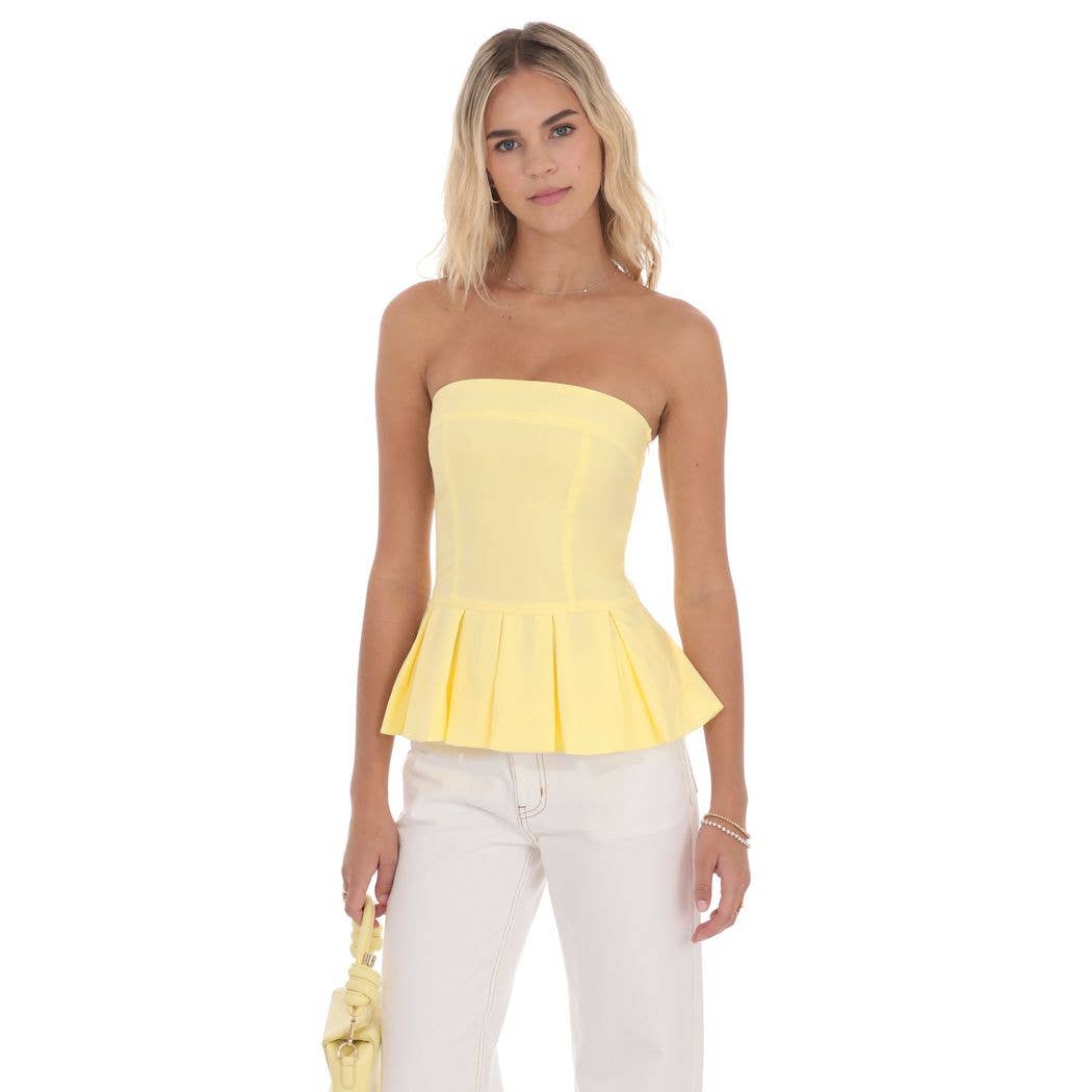 Winnie | Strapless Peplum Top in Yellow
