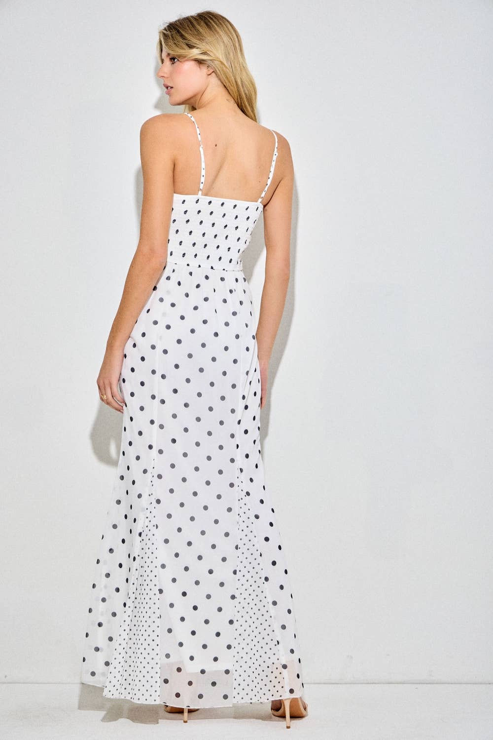 June | Polka Dot Strapless Maxi Dress