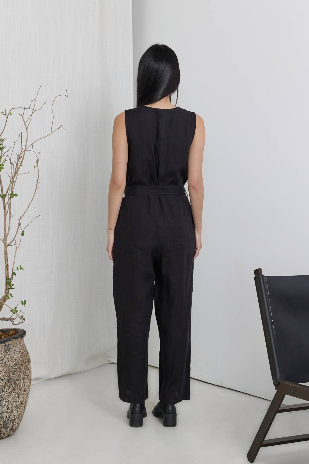 The Teagan Jumpsuit | Relaxed Linen Jumpsuit with Waist Belt