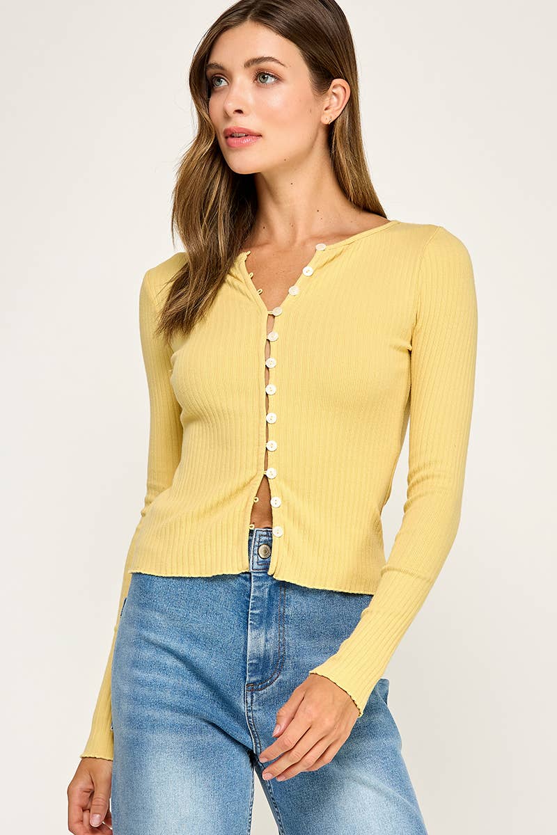 Brighton | Slim Ribbed Stretch Fitted Long Sleeve