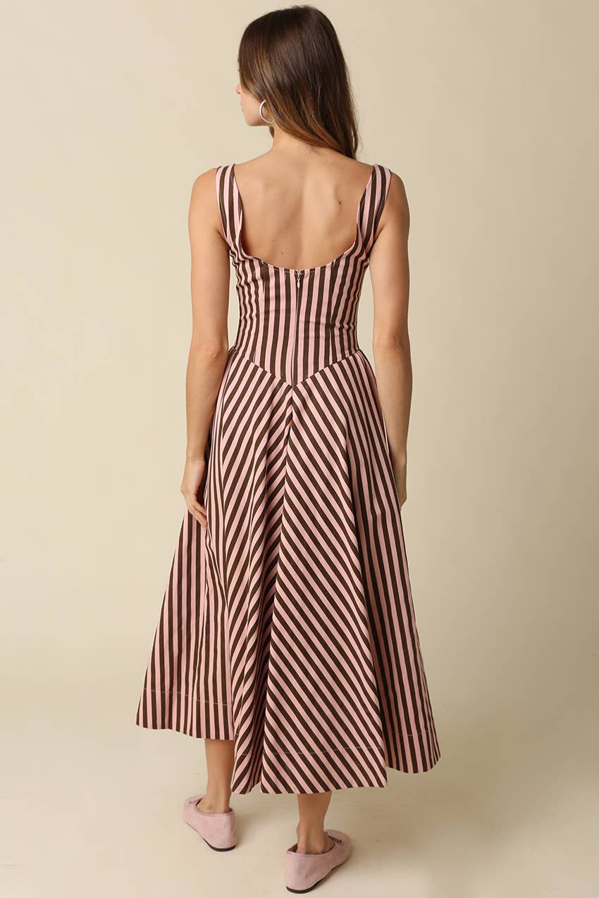Cocoa | 100% Cotton Stripe Maxi Dress