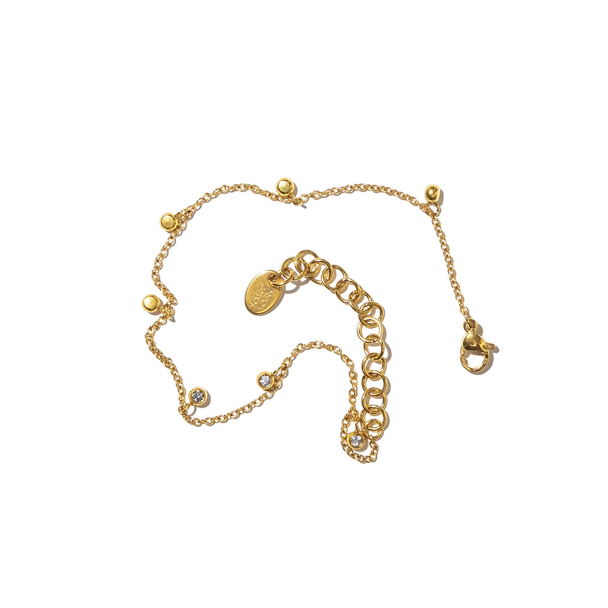 18K Gold Dripping Crystal Anklet