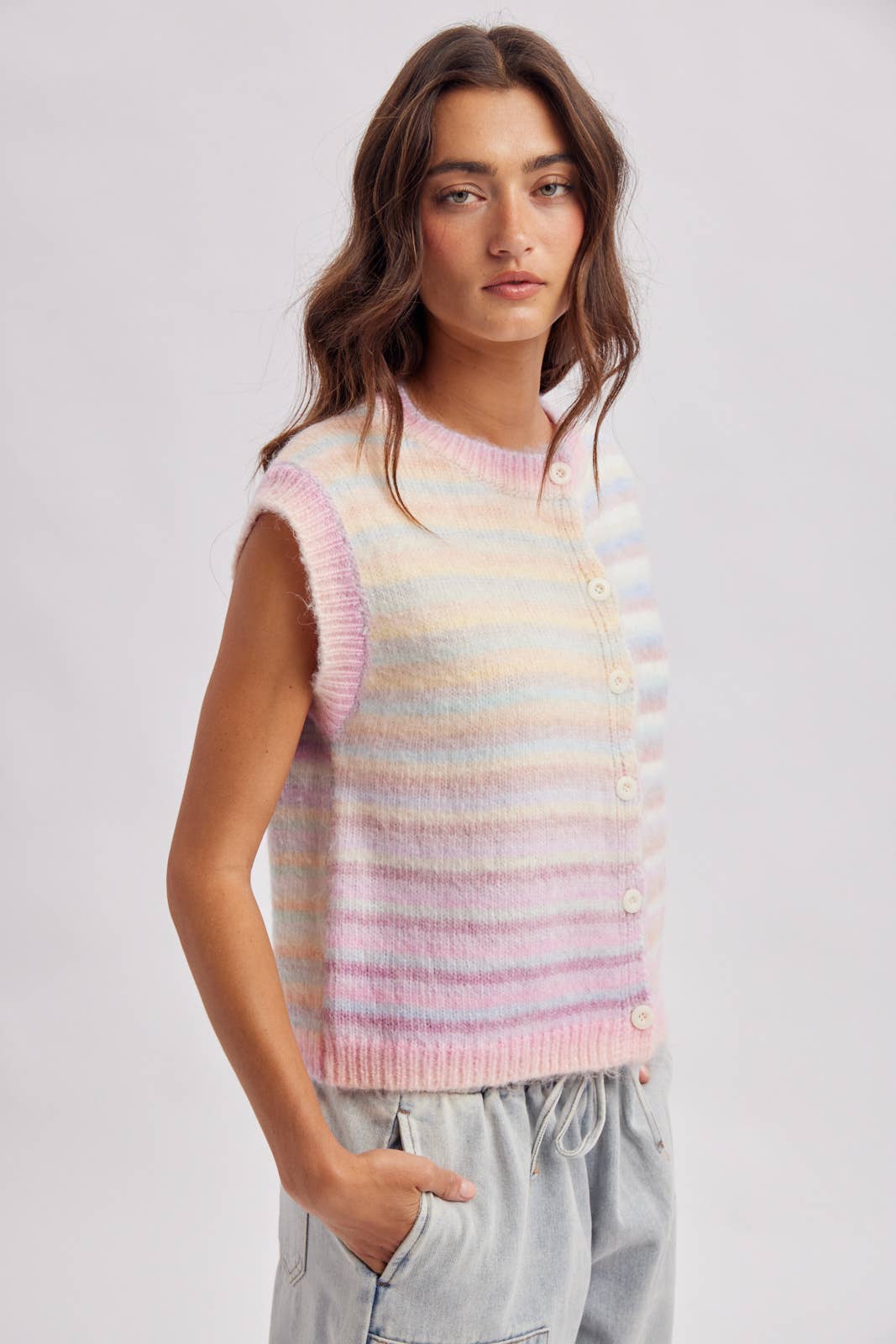 Bubblegum | Rainbow Stripe Sweater Vest