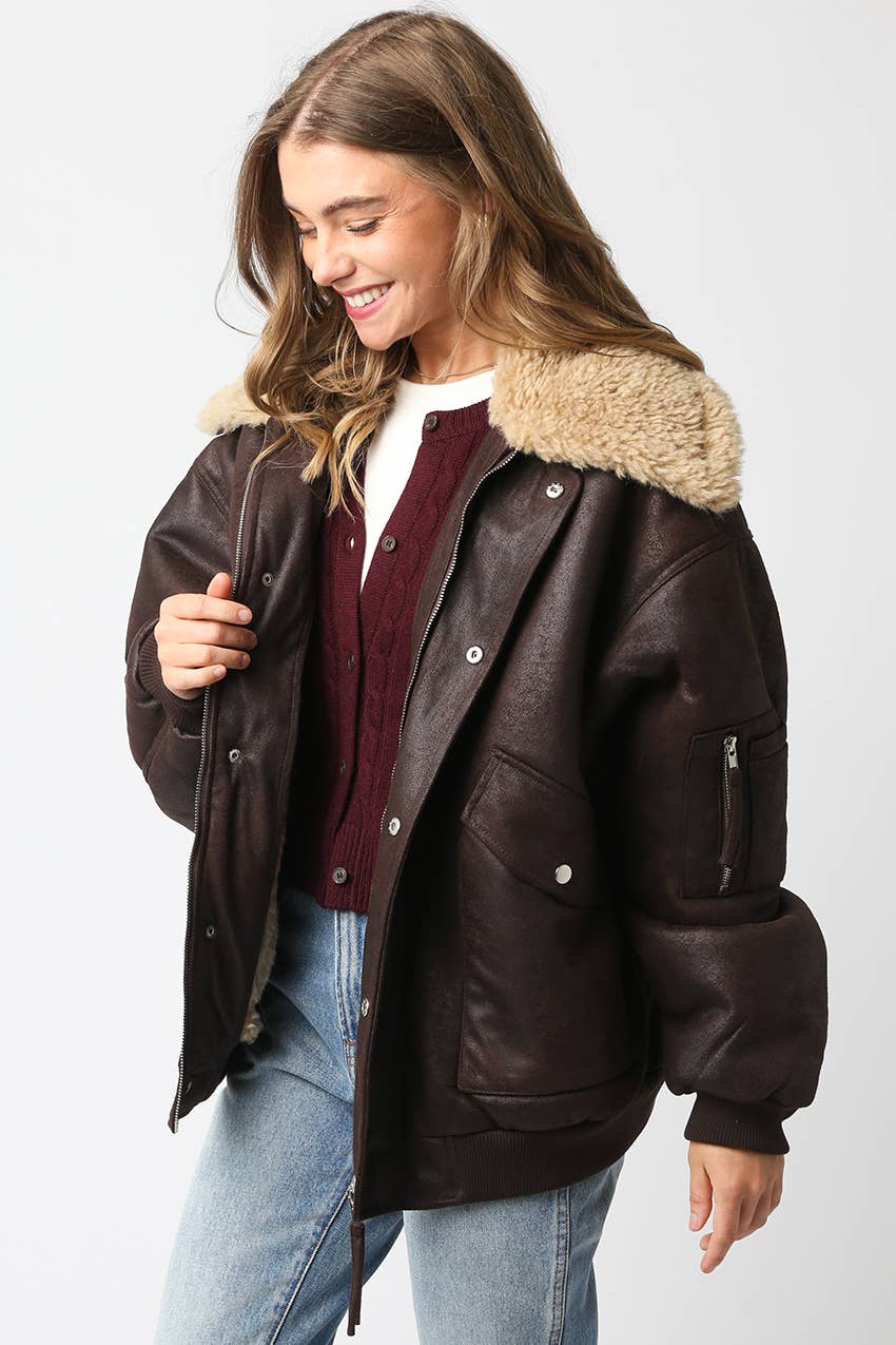 Aspen | Pu Bomber Jacket