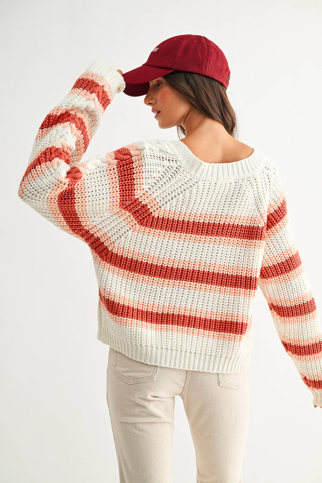 Sunset | Stripe Chunky Knit Sweater