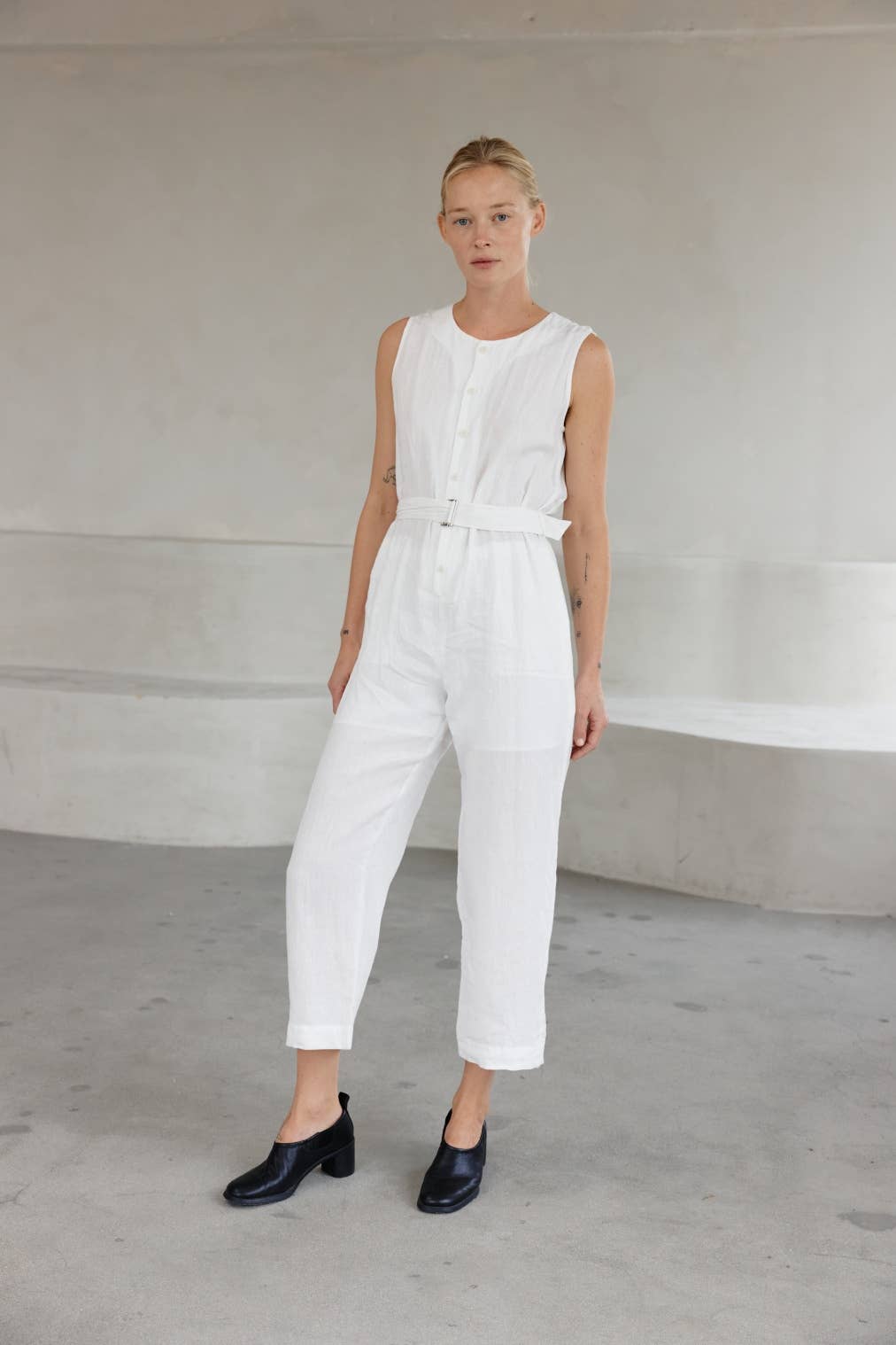 The Teagan Jumpsuit | Relaxed Linen Jumpsuit with Waist Belt