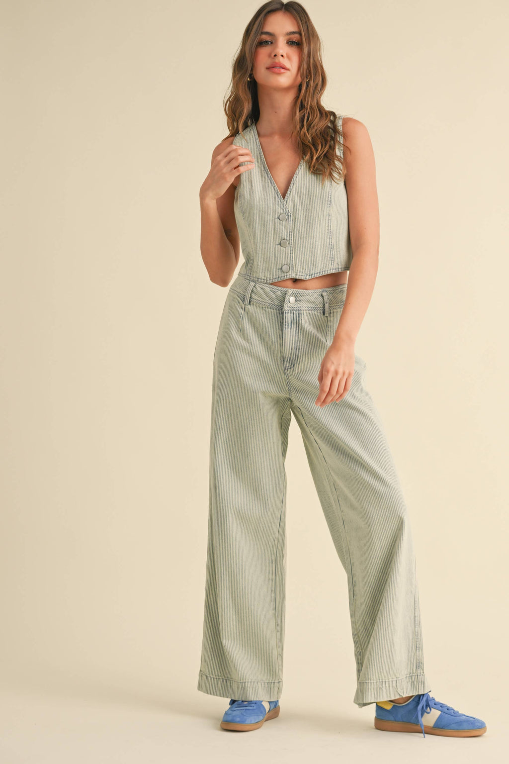 Faded Stripe Pattern Pants
