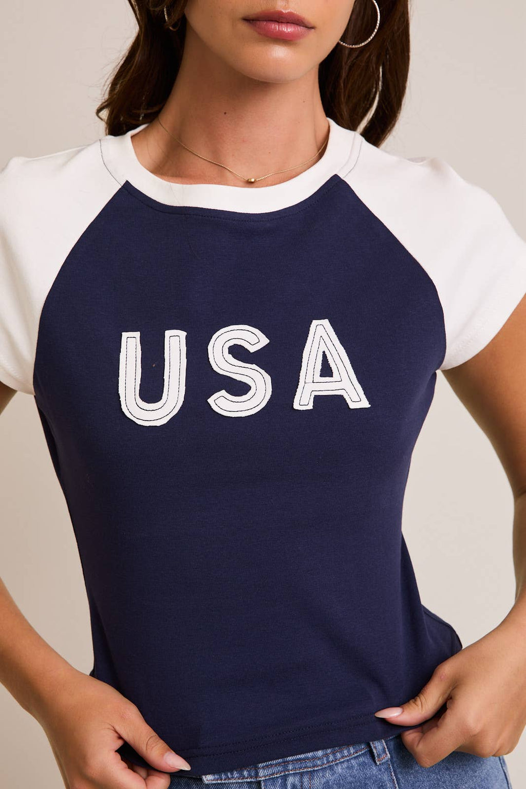 Captain | Cap Sleeve USA Baby Tee