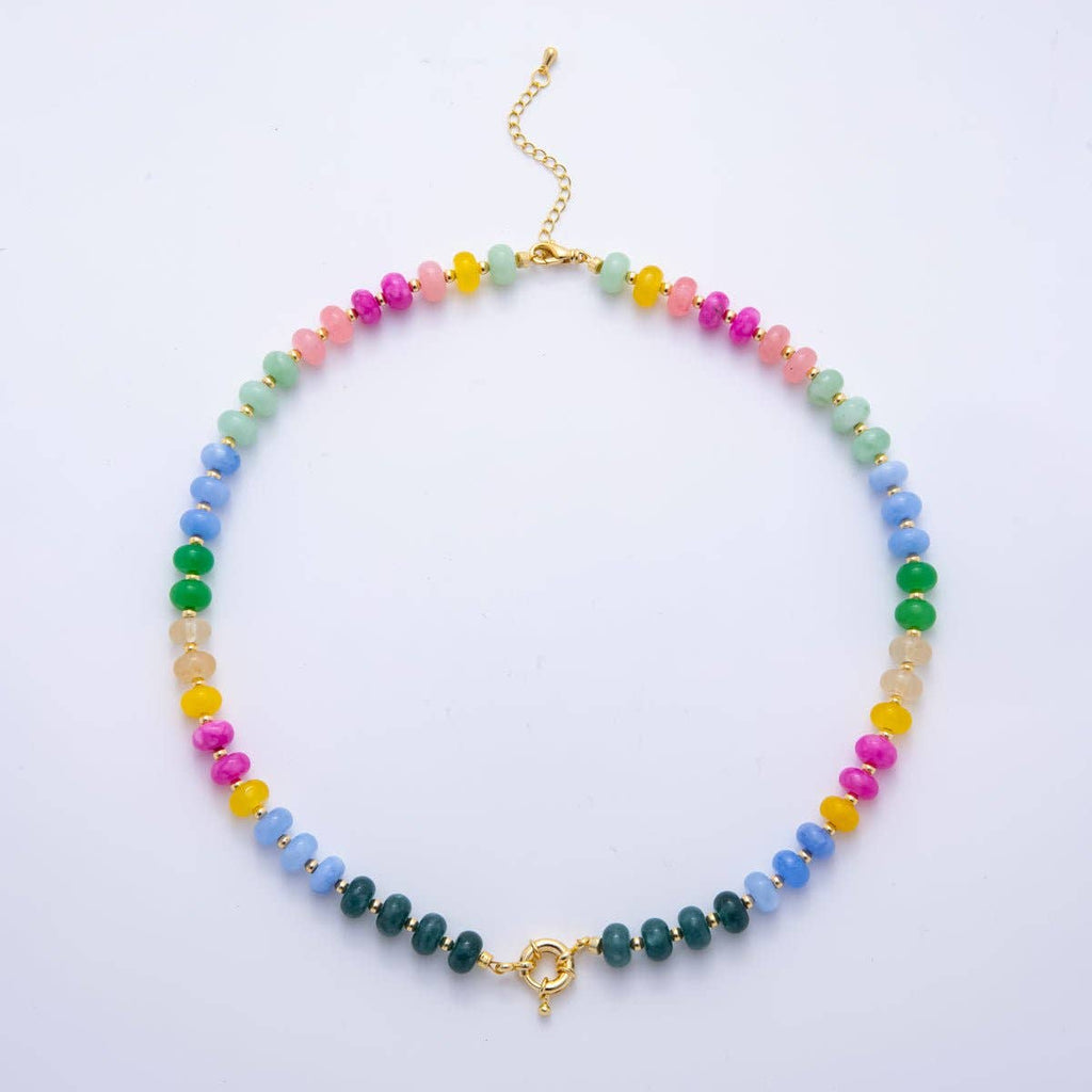 18K Gold Filled Candy Gemstone Chain Necklace
