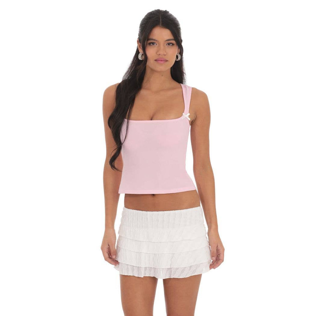 Bowie | Double Bow Top in Pink