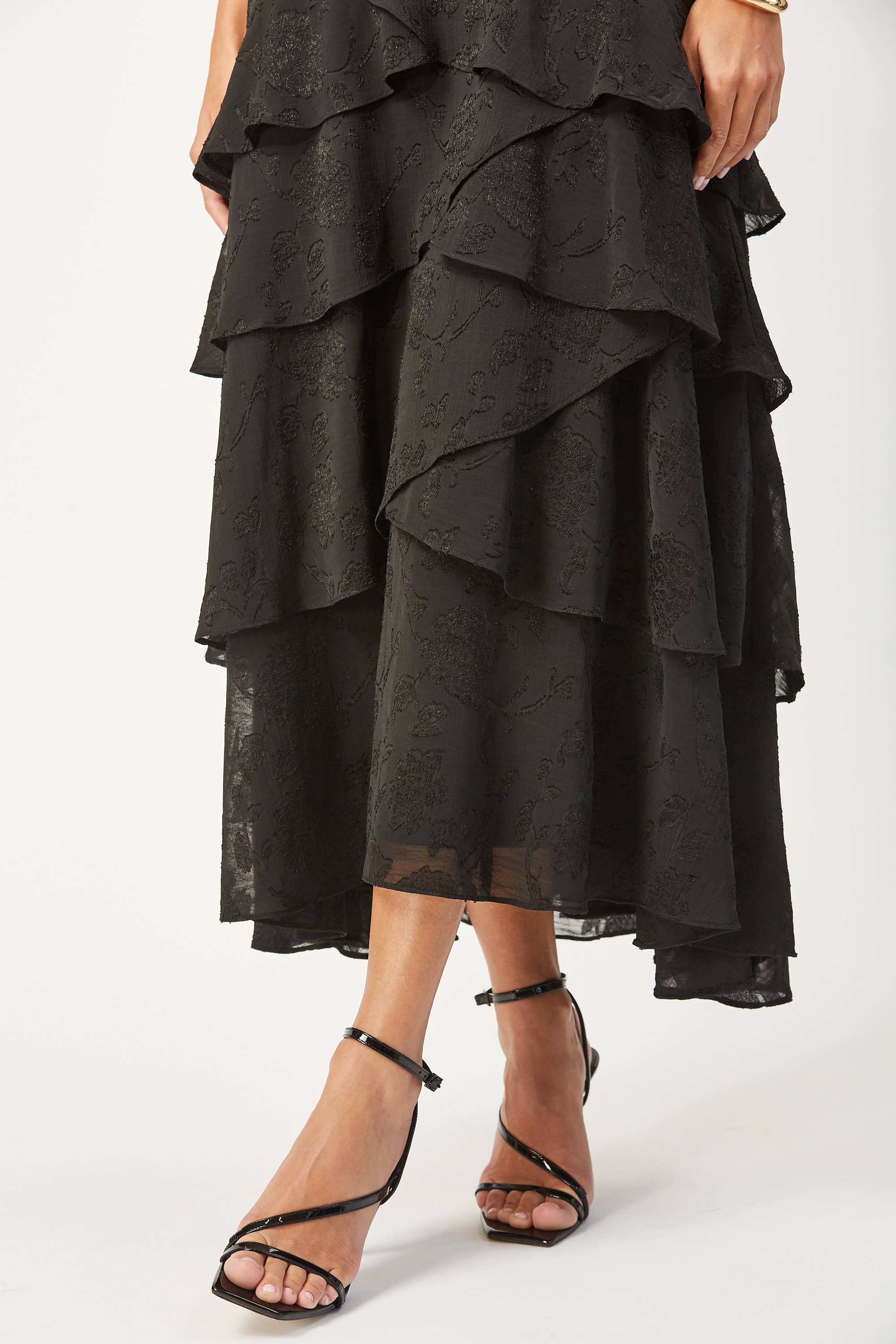 Aubrey | Tiered Burnout Maxi Dress