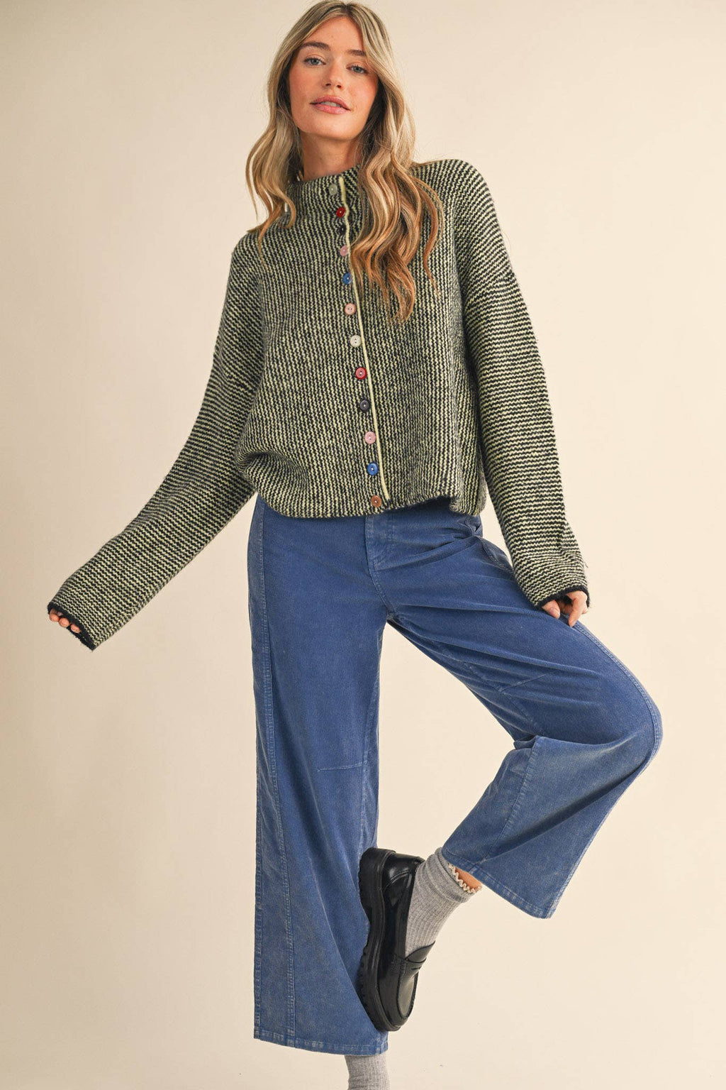Maisie | Striped Sweater Cardigan