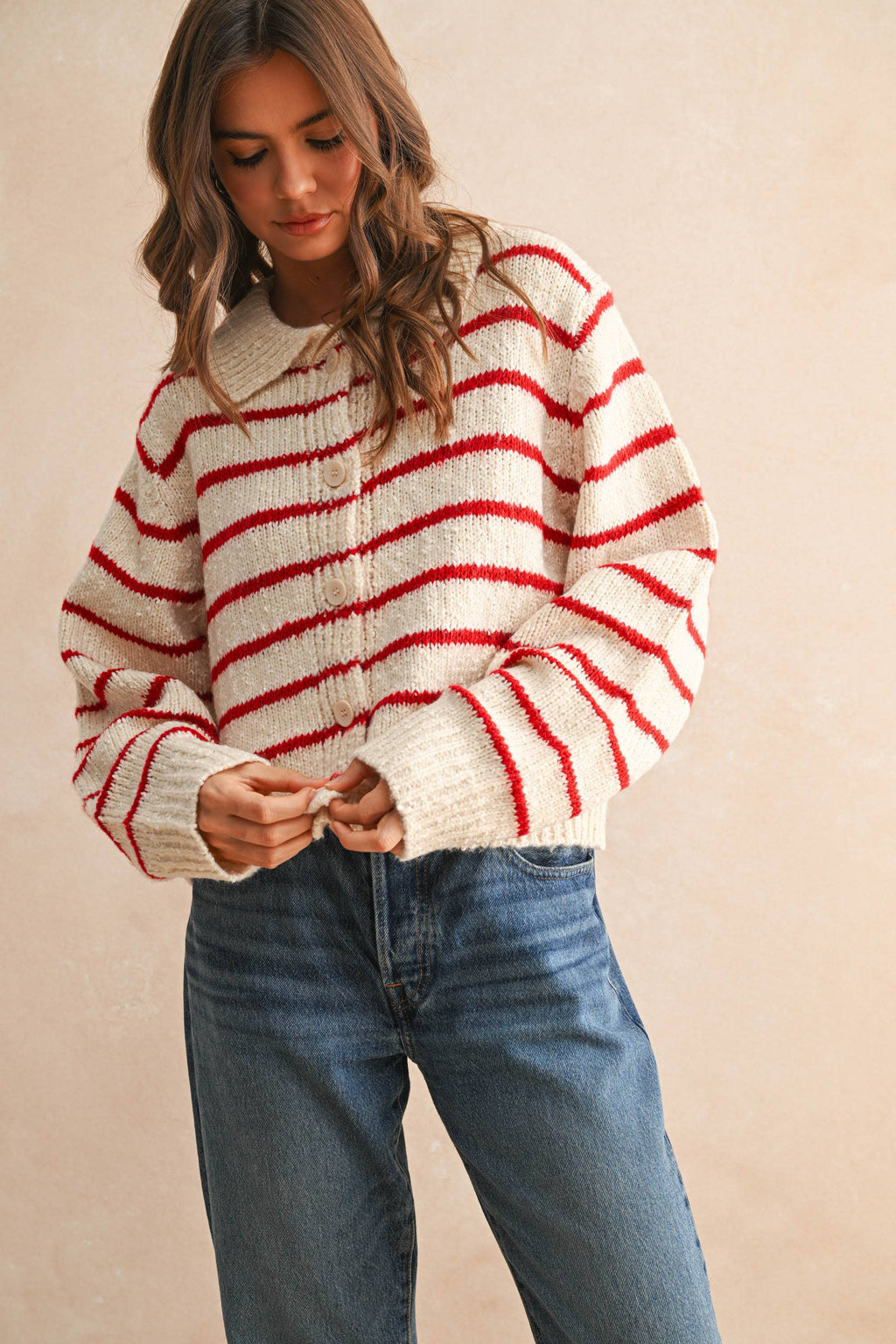 Solstice | Buttondown Striped Knitted Cardigan