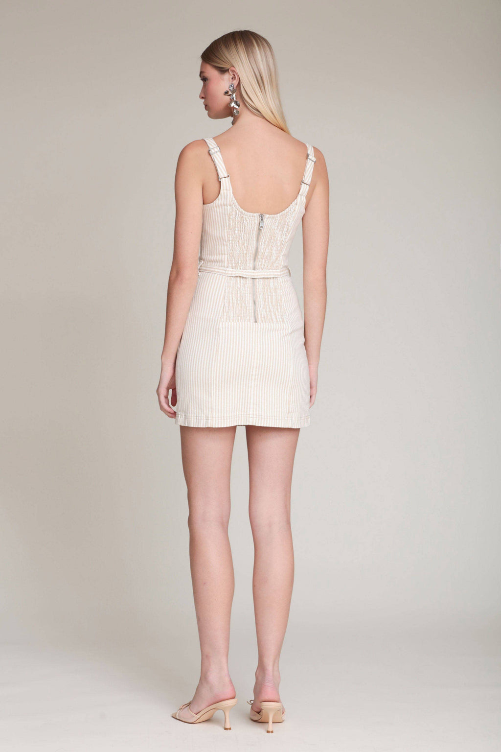 Pippa | Striped Cotton Belted Mini Dress