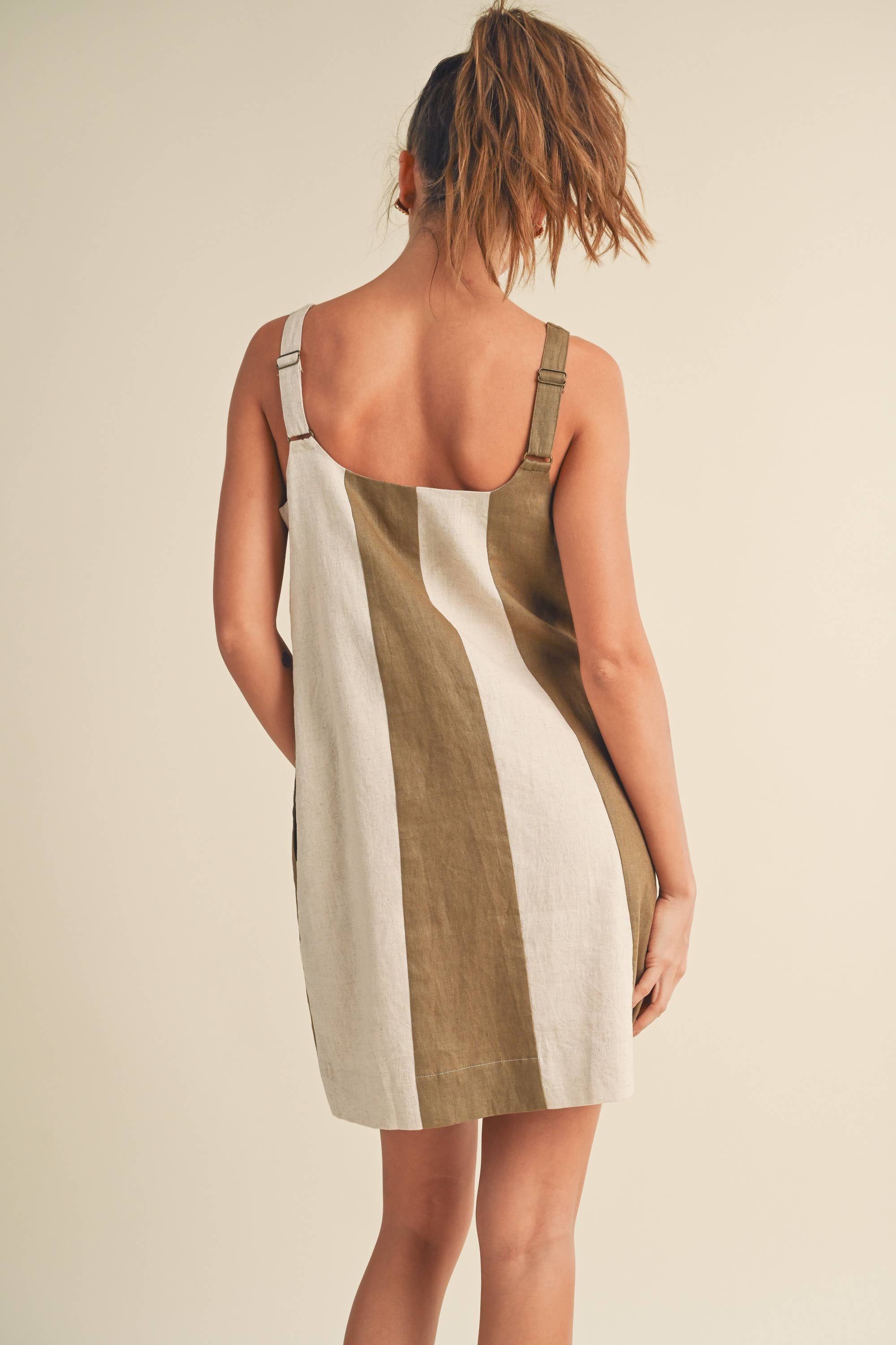 linen color block dress Color Block Linen Dress for Women Sleeveless Maxi Linen Dress Bold Striped Summer Dress Loose Fit Breathable Dress Custom Size Handmade