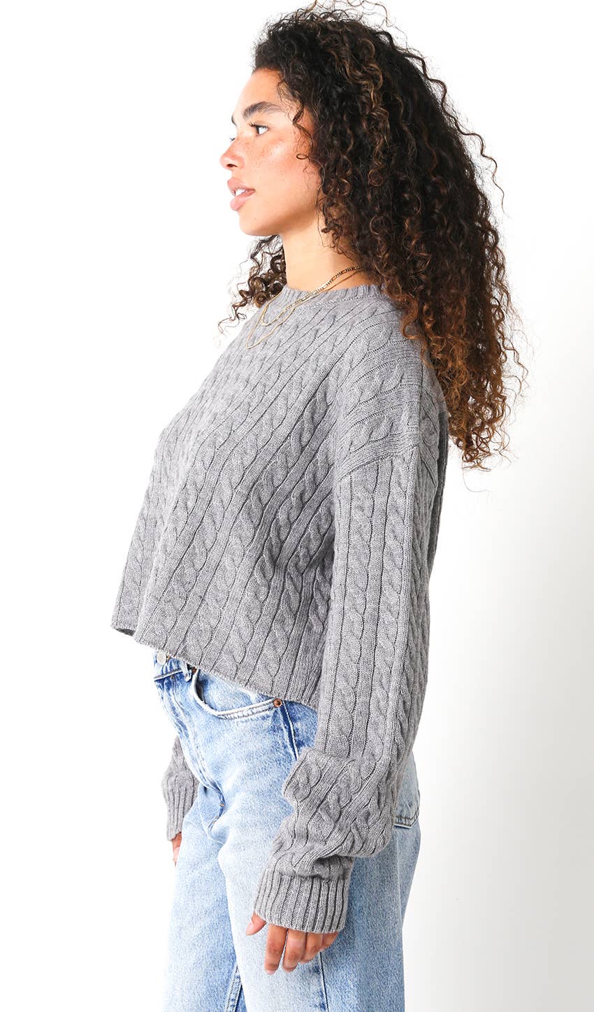 Annie | Cable Knit Cropped Sweater