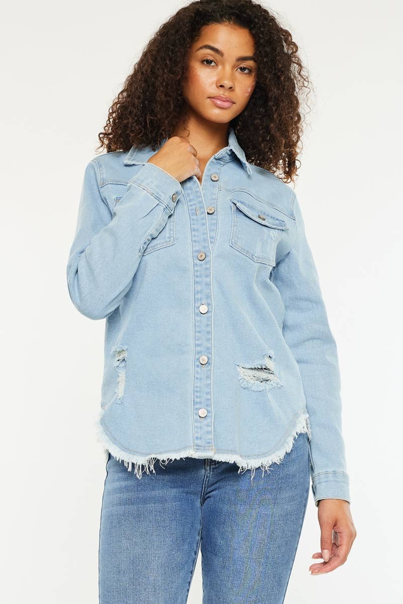 Denim Button Down Shirt Light Wash