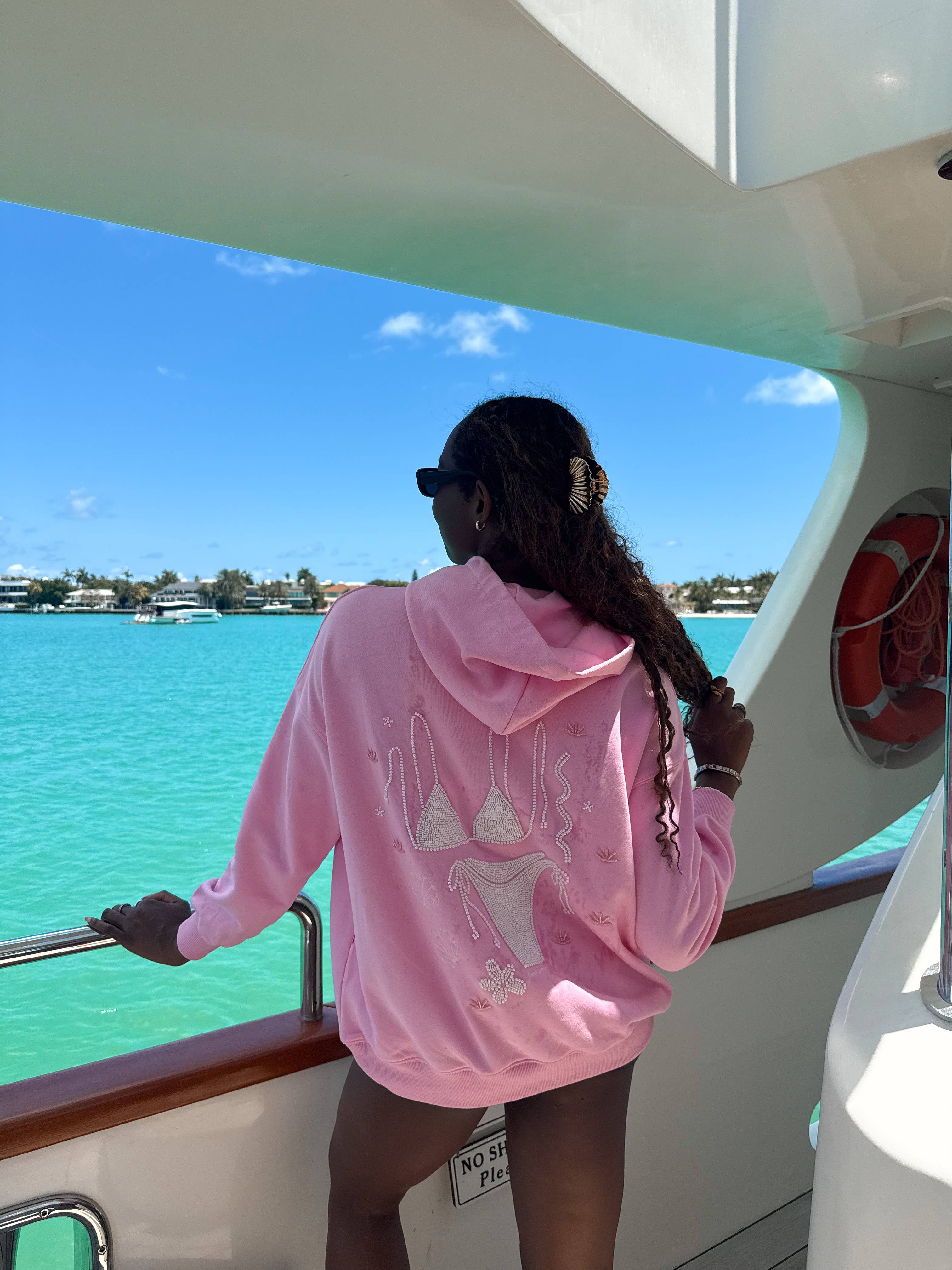 Lottie | Pink Bikini Beaded Hoodie