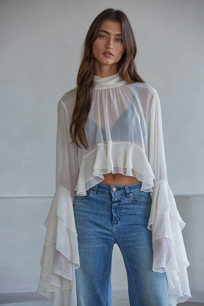 Blaire | Woven Chiffon See Through Top