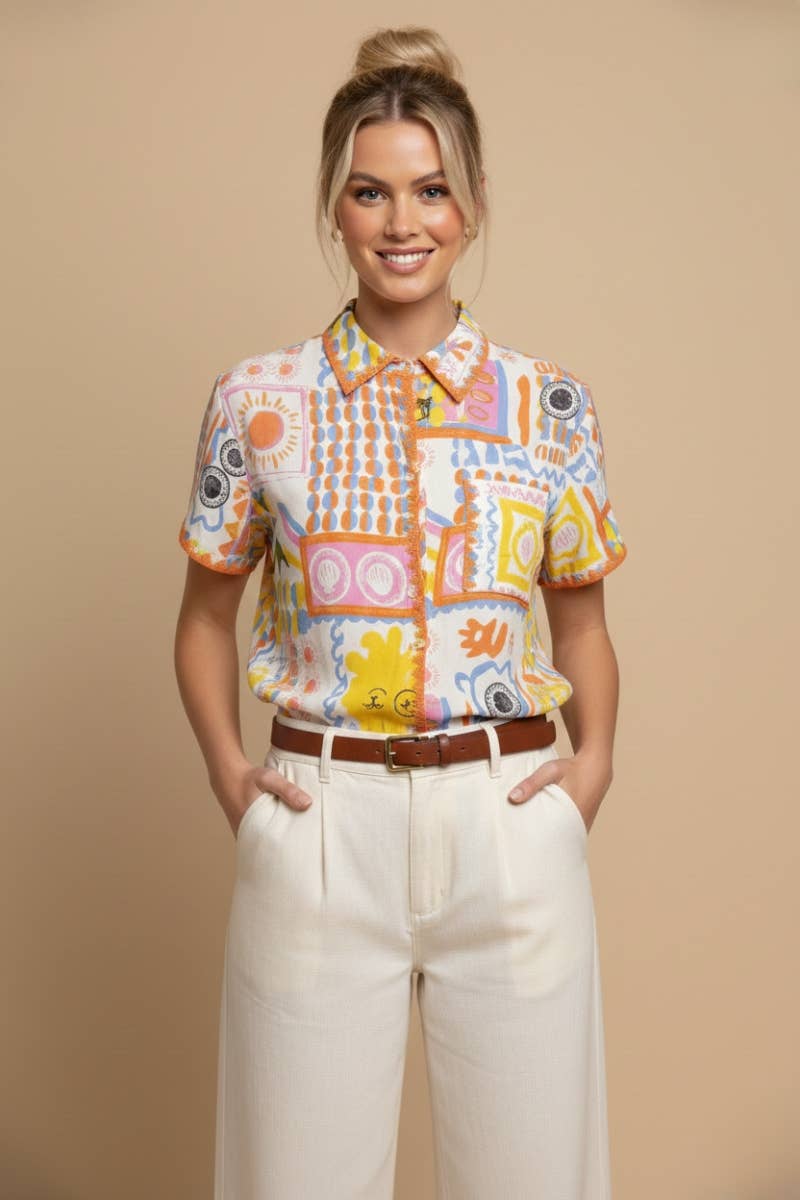 Alex | Mediterranean Ric-Rac Structured Top