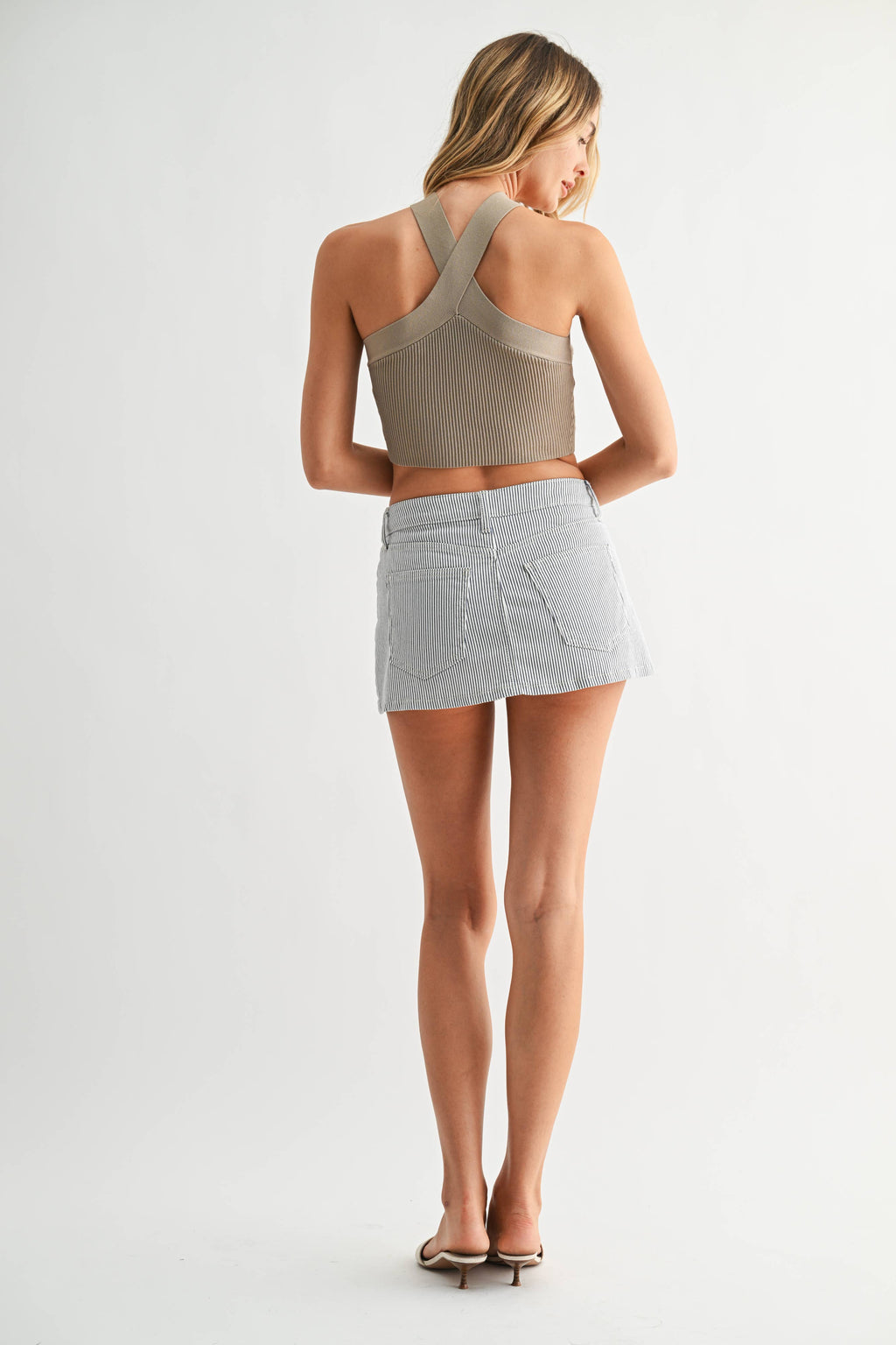 Jakelynn | Striped Denim Skort