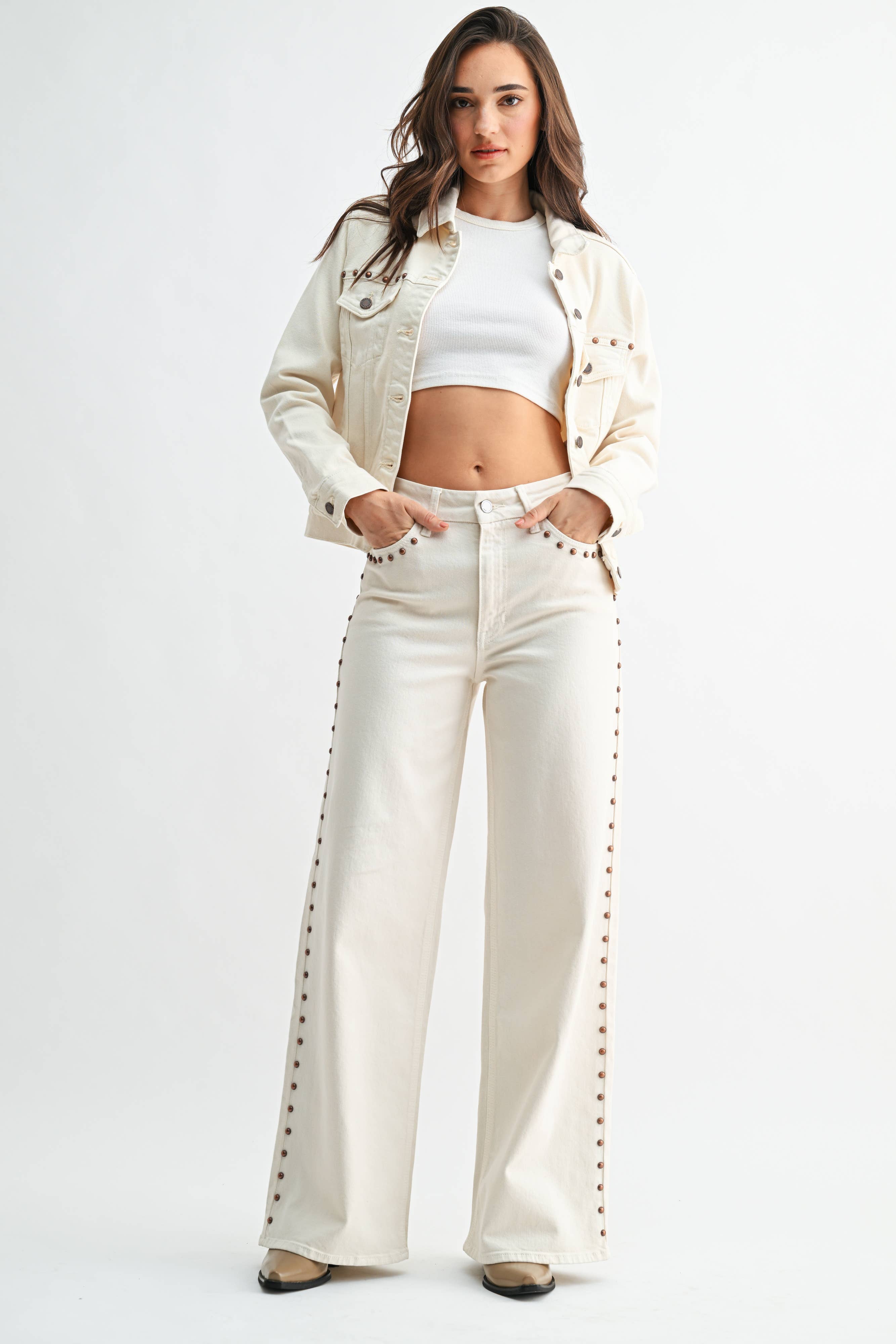 Madeline | Studded Palazzo Wide Leg