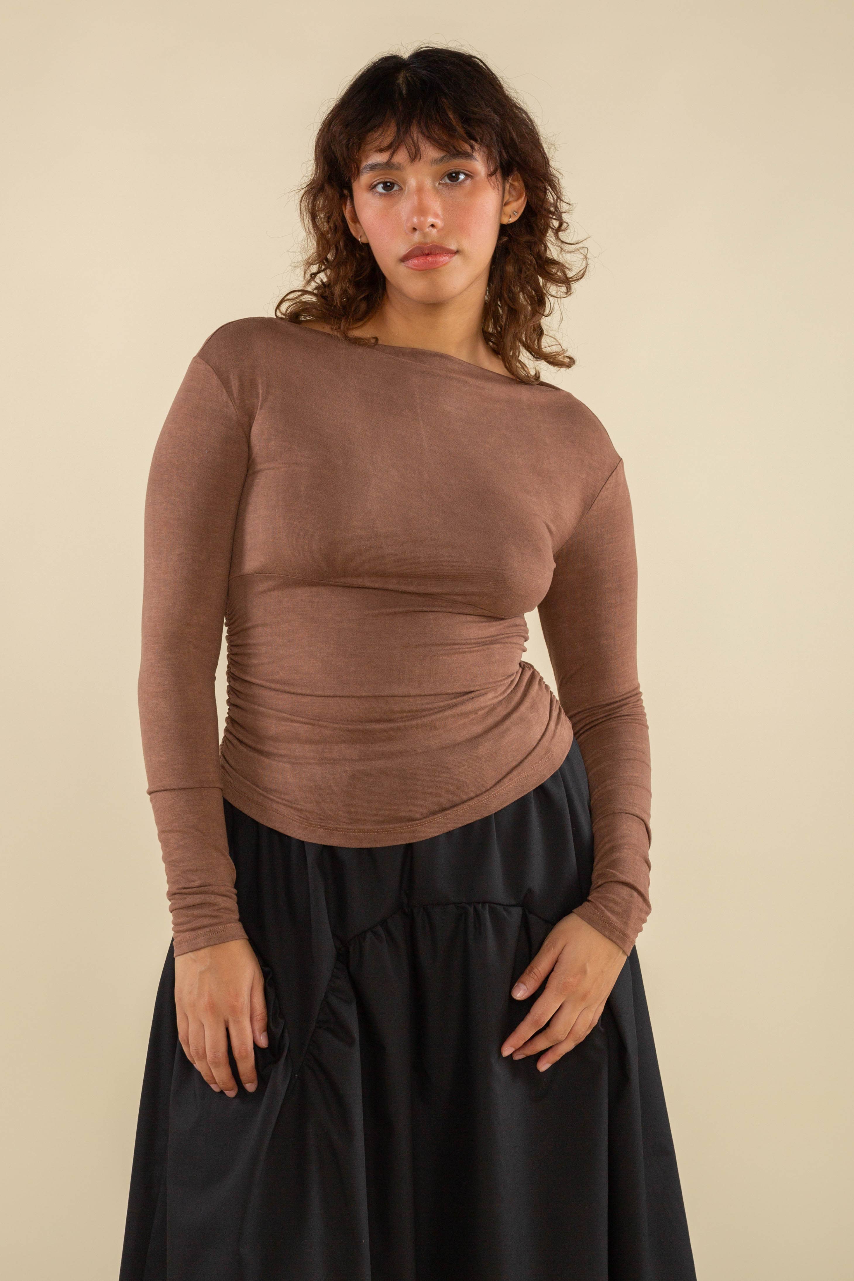 Effie | Shirred Waist Long Sleeve Top