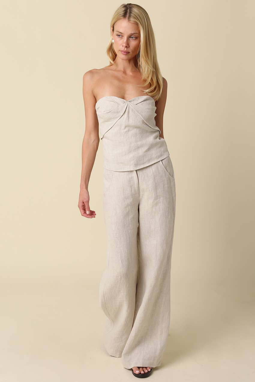 Reba | Strapless 100% Linen Top
