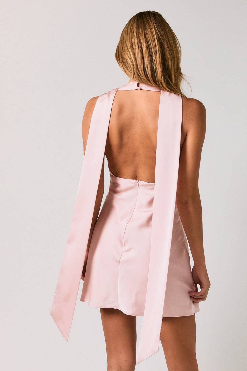 Emily | Halter Satin Mini Dress