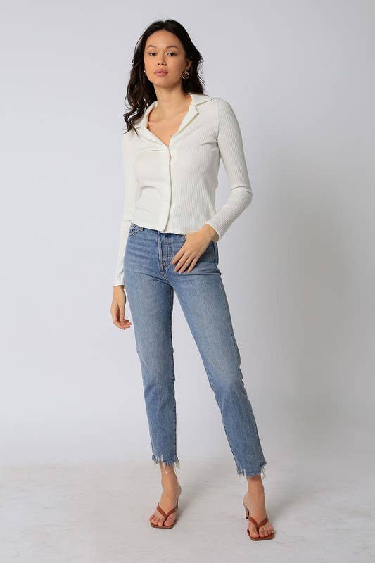 Marnie | Basic Ribbed Button Down