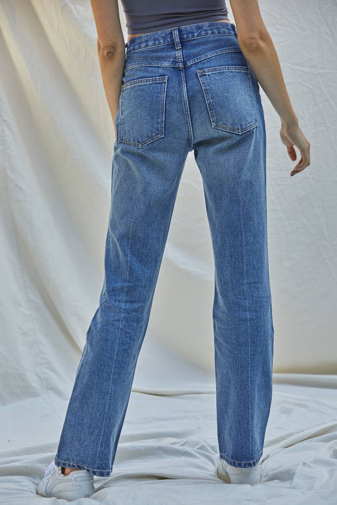 Greer | High Rise Non-Stretch Wide Leg Bootcut Denim Pants