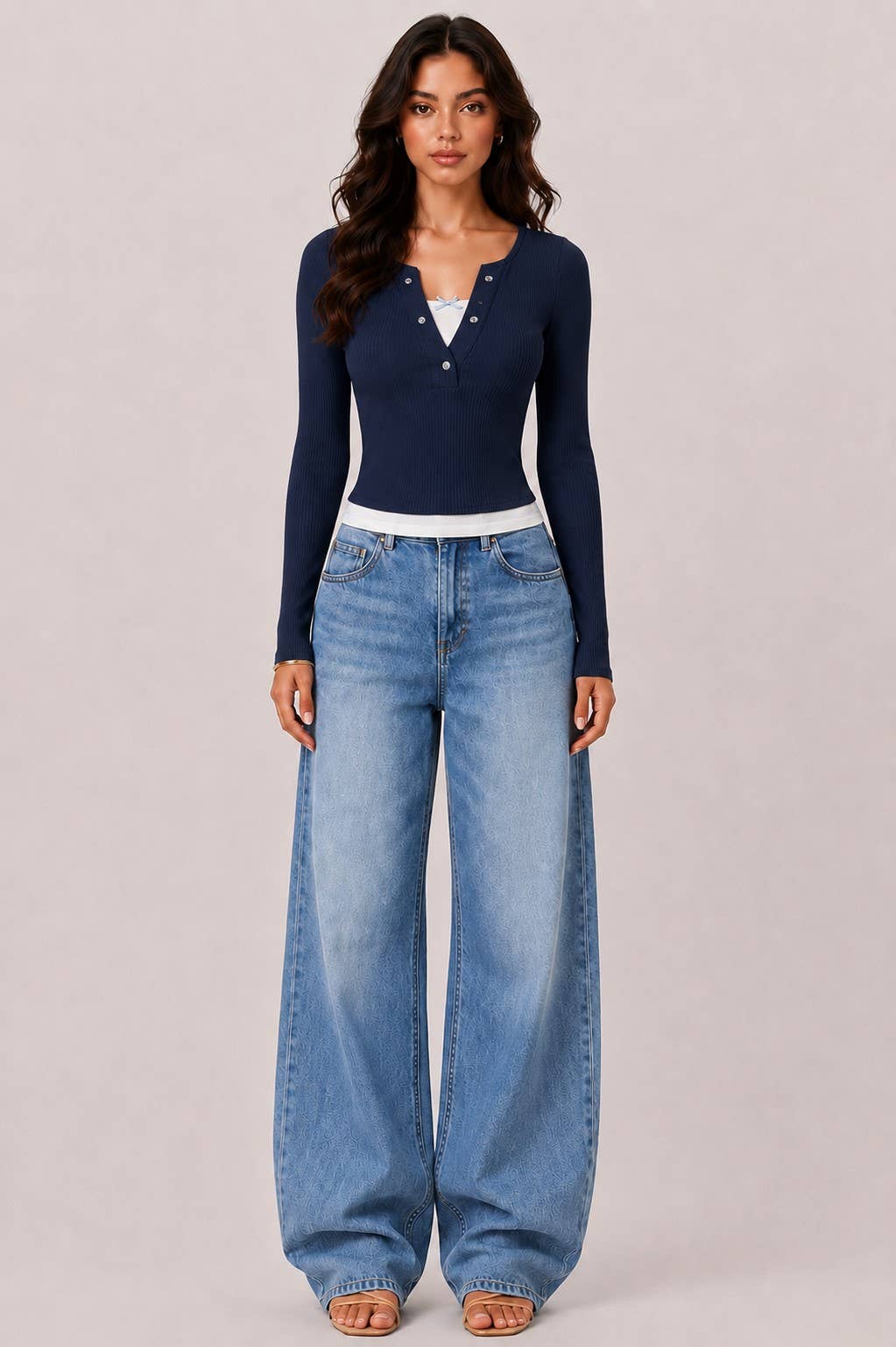 Riley | Layers with Bow Detail Long Sleeve Top