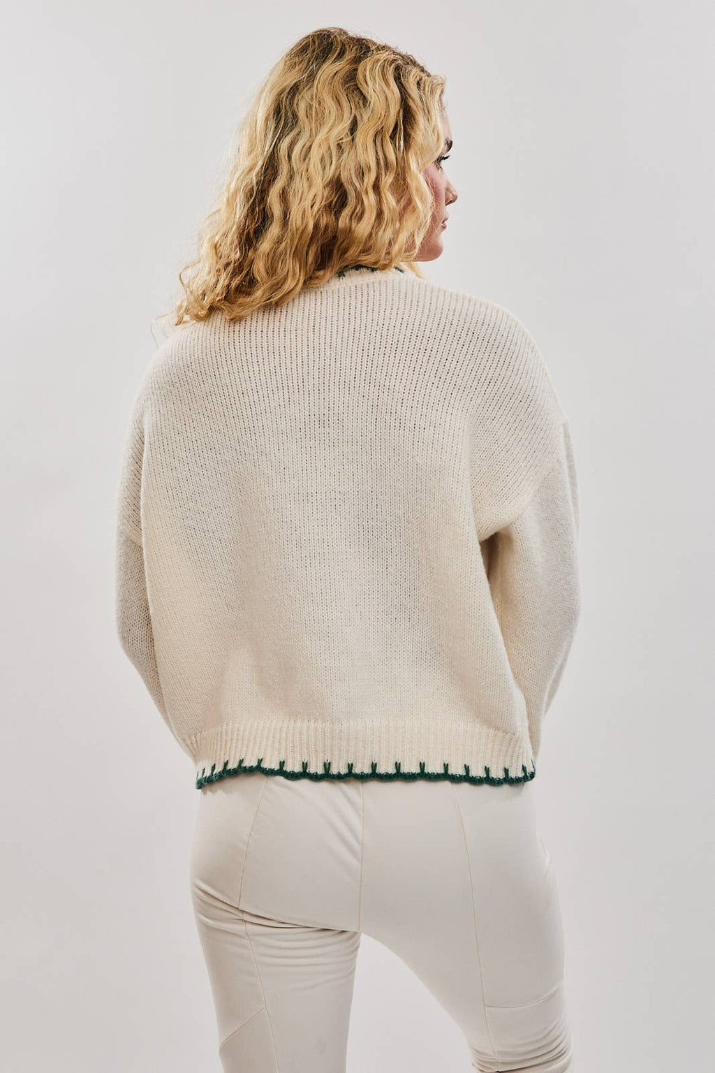 Holiday | "Christmas Tree" Stitching Oversized Sweater