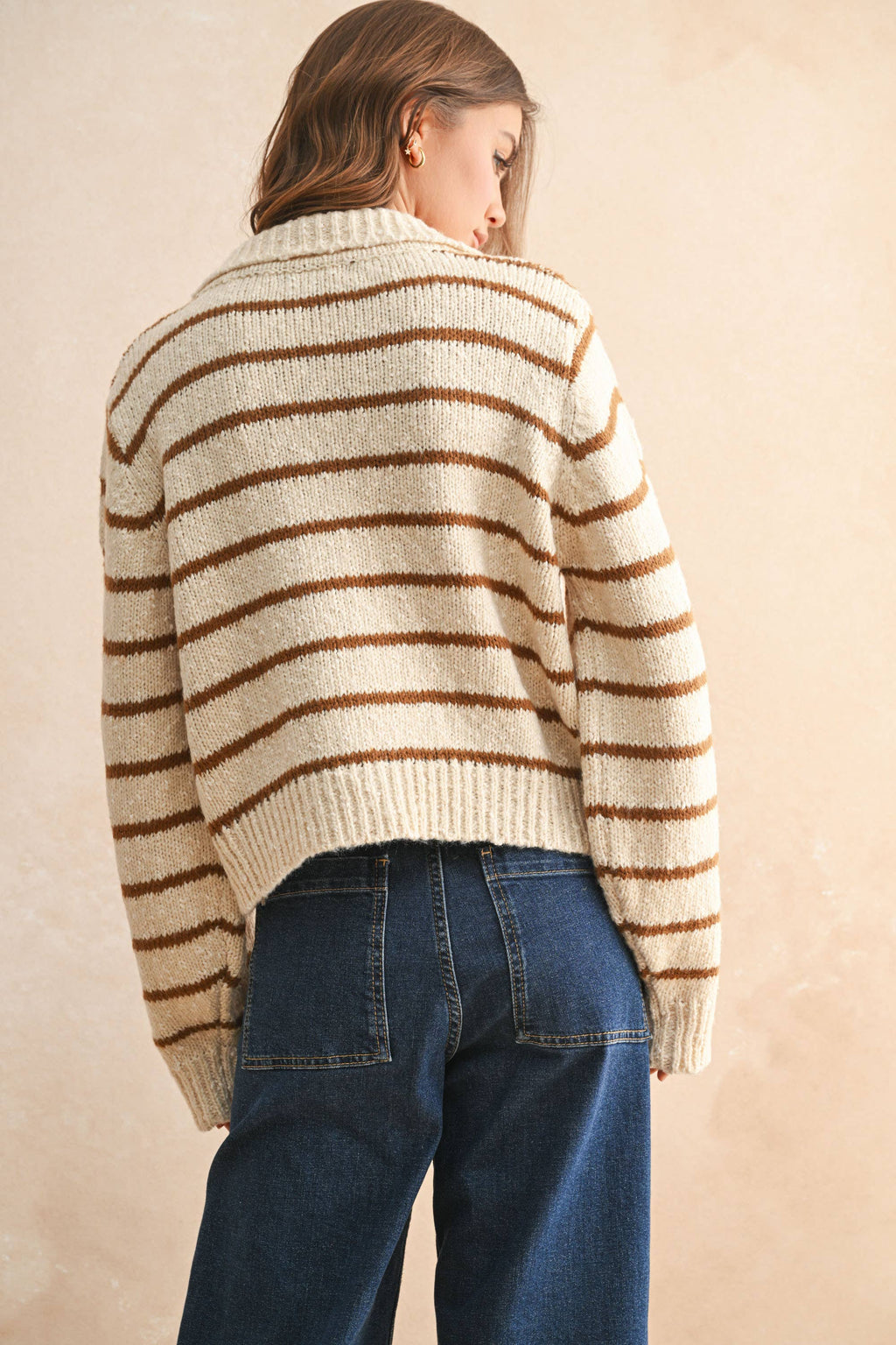 Solstice | Buttondown Striped Knitted Cardigan