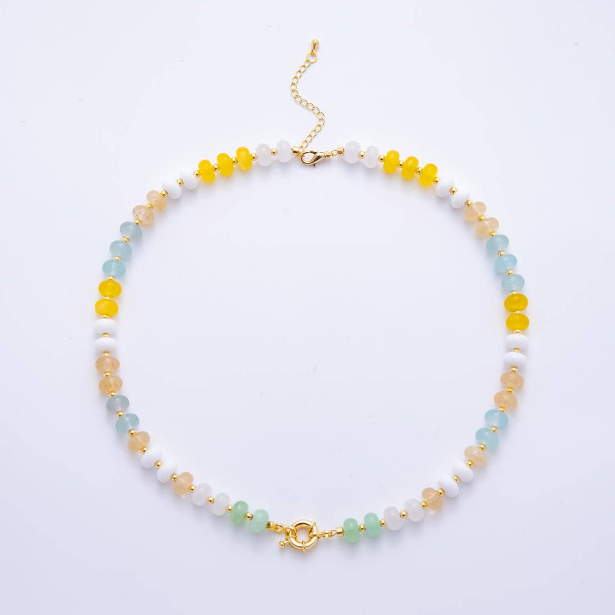 18K Gold Filled Candy Gemstone Chain Necklace