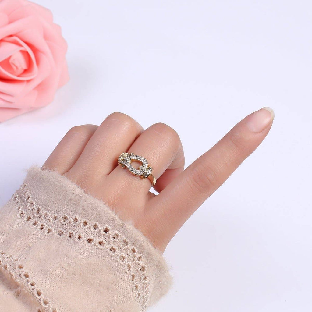 Buckle Ring in 14k Gold Filled Micro Pave Ring