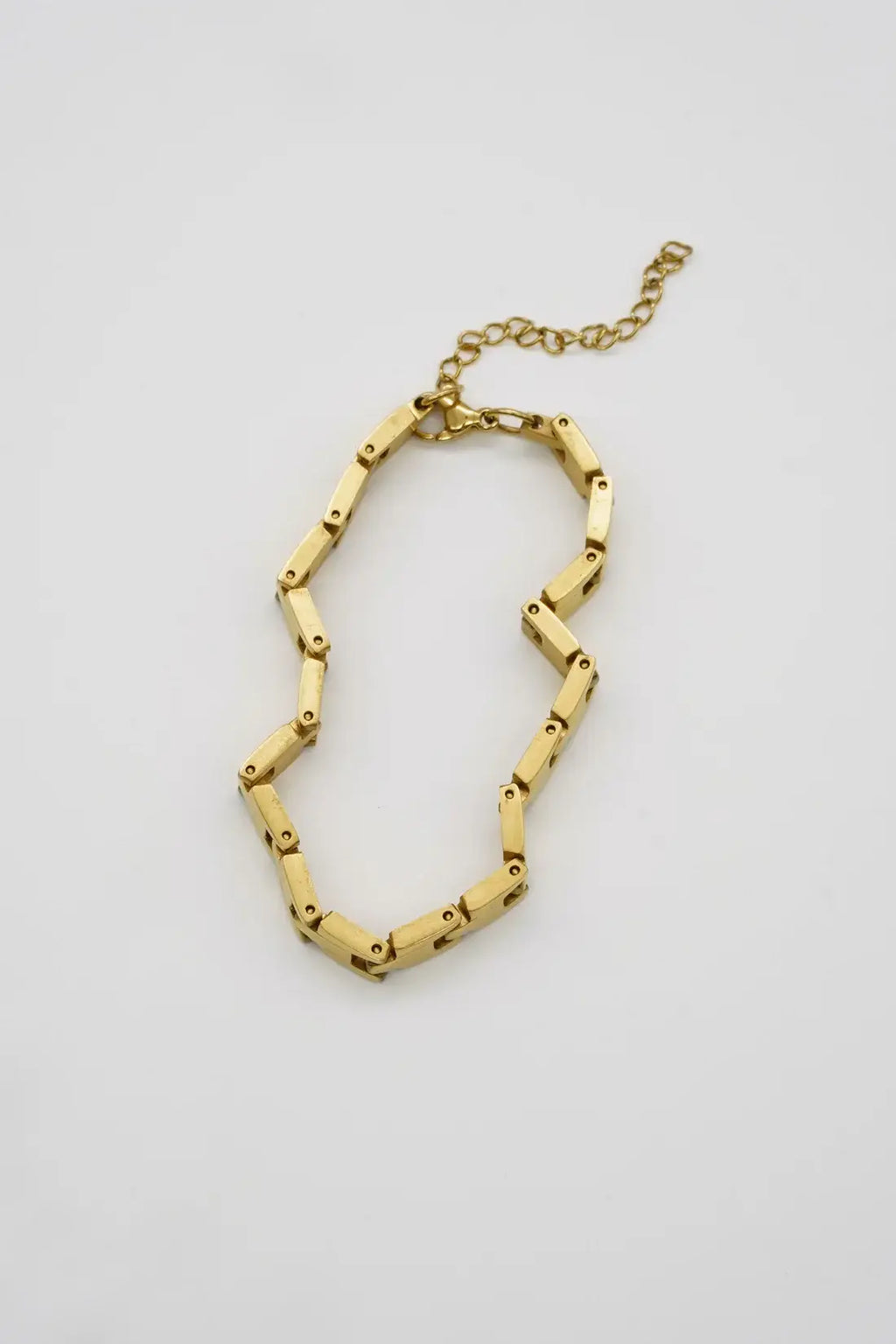 18K Gold Square Link Bracelet