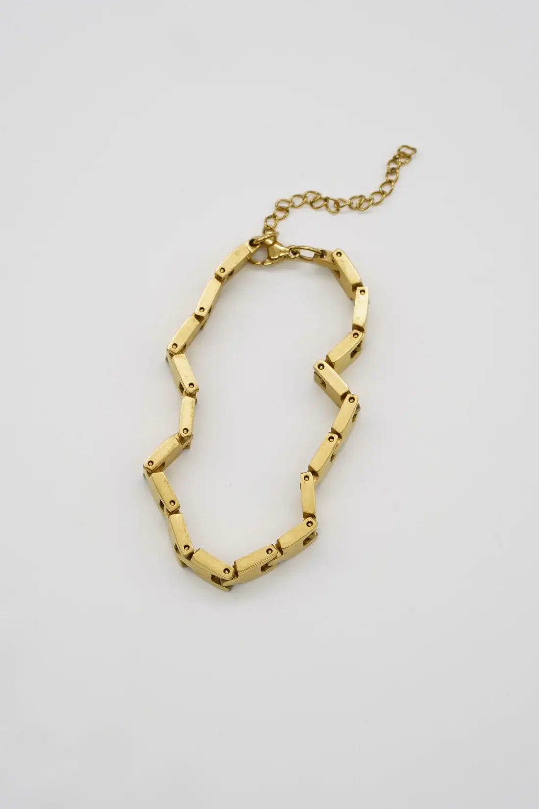 18K Gold Square Link Bracelet